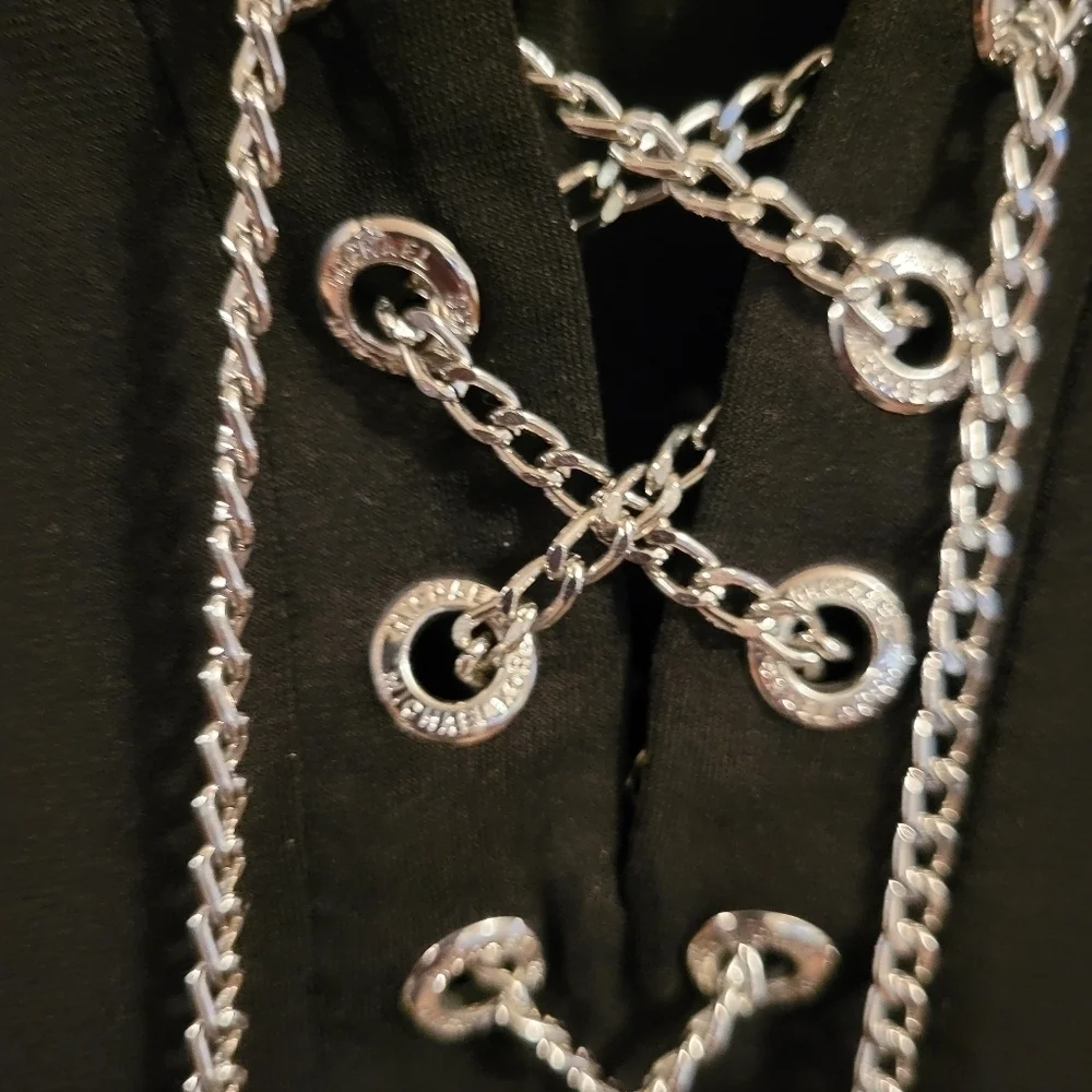 Michael Kors Chain Lace-up Belted Shirt Dress